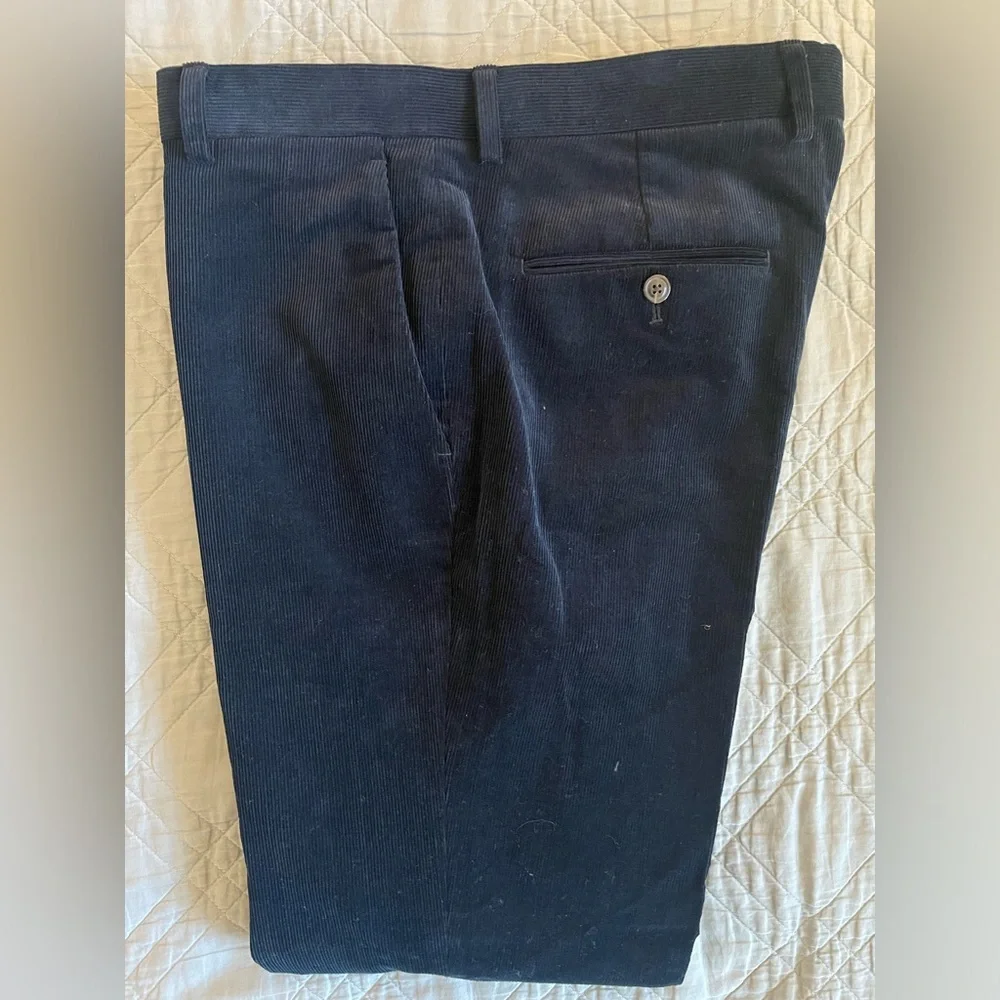 J CREW Ludlow Slim-fit suit‎ pant in Italian corduroy in Navy 32 NWT $298 CL279